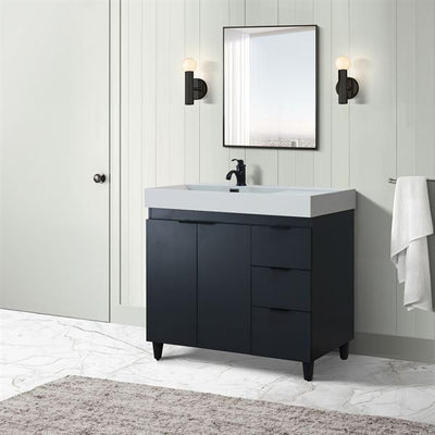 Bellaterra Evora 39 in. Single Sink Vanity in Dark Gray with Composite Granite Sink Top G3918-DG-FG