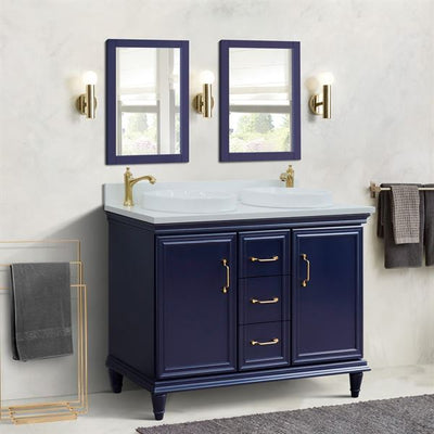 Bellaterra Forli 49 in. Double Vanity in Blue Finish with Countertop and Sinks 400800-49D-BU-BGO