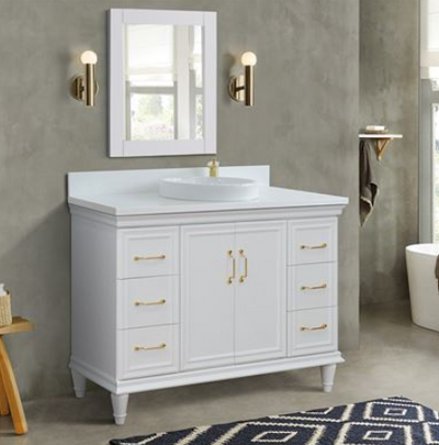 Bellaterra Forli 49 in. Single Sink Vanity in White Finish with Countertop and Sink 400800-49S-WH-WMO