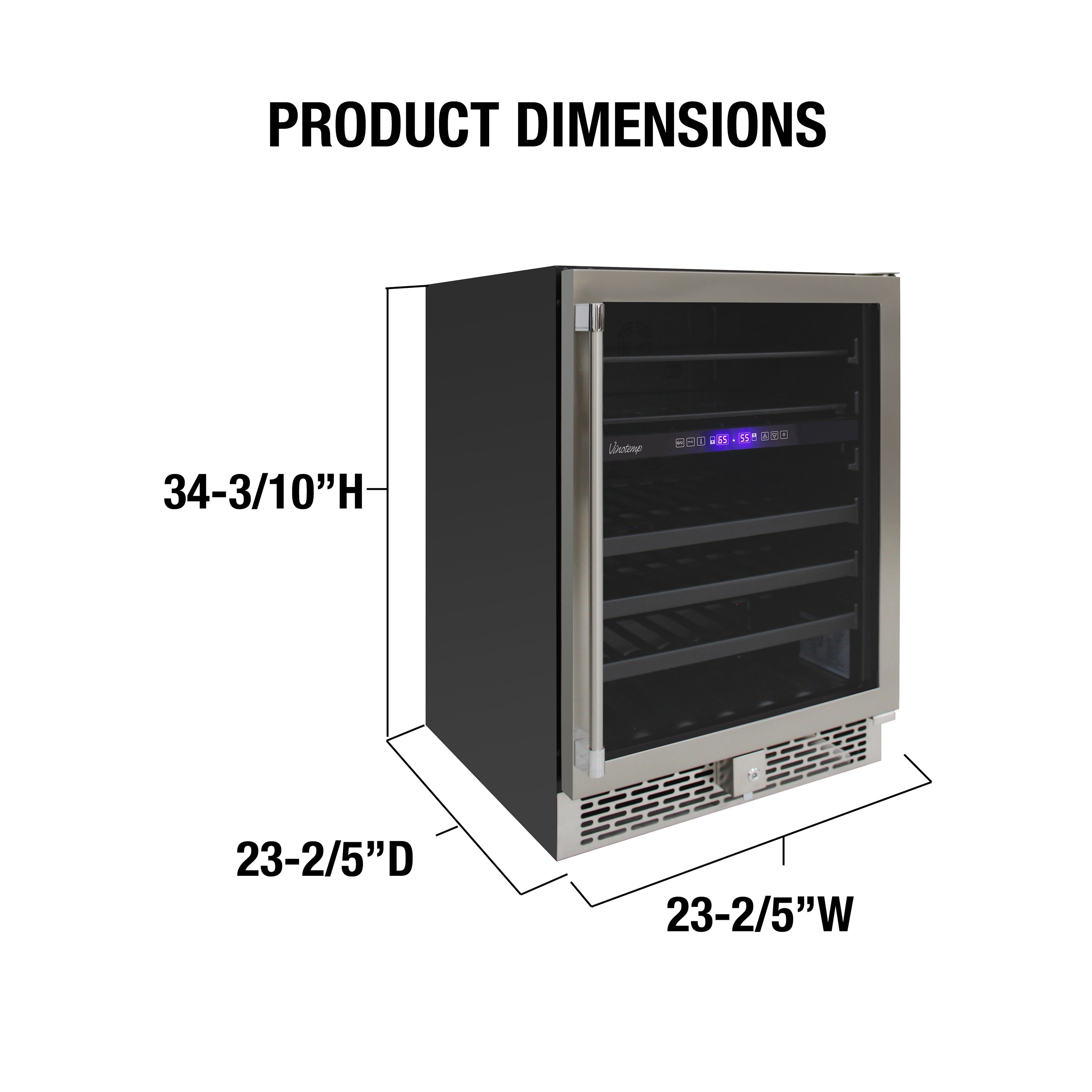 Vinotemp 24" Outdoor Dual-Zone Wine and Beverage Cooler, 30 Bottle and 84 12 oz Can Capacity, in Stainless Steel VT-OUTDR24GD