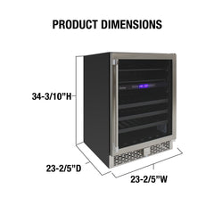 Vinotemp 24" Outdoor Dual-Zone Wine and Beverage Cooler, 30 Bottle and 84 12 oz Can Capacity, in Stainless Steel VT-OUTDR24GD