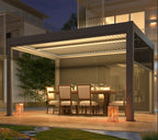 EROMMY 10x13 Electric Pergola with Motorized Roof and LED Light SP-EY-US-WQG098BK