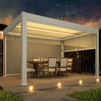 EROMMY 10x13 Electric Pergola with Motorized Roof and LED Light SP-EY-US-WQG098BK