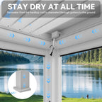 EROMMY 10x13 Electric Pergola with Motorized Roof and LED Light SP-EY-US-WQG098BK