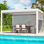 EROMMY 10x13 Electric Pergola with Motorized Roof and LED Light SP-EY-US-WQG098BK