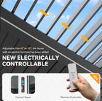 EROMMY 10x20 Pergola with Remote-Controlled Shade & LED Lights SP-EY-US-WQG100BK