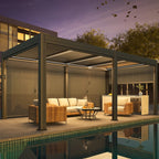 EROMMY 10x20 Pergola with Remote-Controlled Shade & LED Lights SP-EY-US-WQG100BK