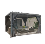 EROMMY 12x12 Pergola with Louvered Roof – Dark Grey EY-WQG-204BK