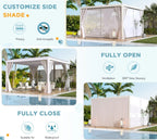 EROMMY 12x12 Pergola with Louvered Roof – Dark Grey EY-WQG-204BK