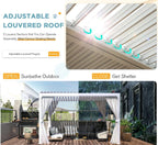 EROMMY 12x12 Pergola with Louvered Roof – Dark Grey EY-WQG-204BK