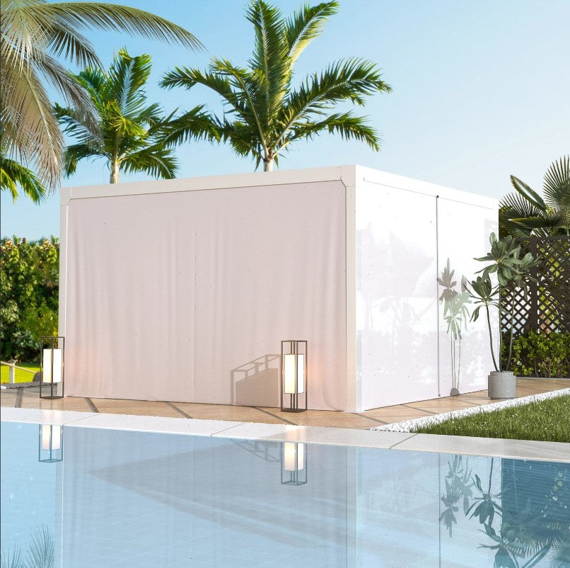 EROMMY 12x12 Pergola with Louvered Roof – Dark Grey EY-WQG-204BK