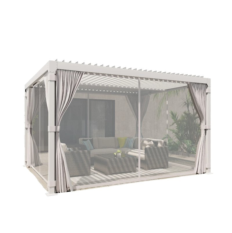 EROMMY 12x12 Pergola with Louvered Roof – Dark Grey EY-WQG-204BK