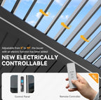 EROMMY 12x20 Pergola with Remote-Controlled Shade & LED Lights SP-EY-US-WQG101BK