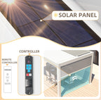 EROMMY 12x20 Pergola with Remote-Controlled Shade & LED Lights SP-EY-US-WQG101BK