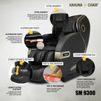 Kahuna Massage Chair Kahuna 4D+@ Dual Air Float Flex HSL-track with Infrared heating SM-9300 Grey KMCSM9300GREY
