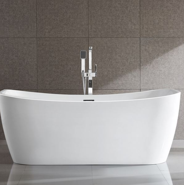 Bellaterra Arles 67 in. Freestanding Bathtub in White BA7526