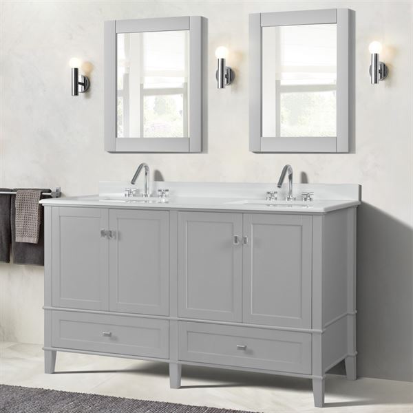 Bellaterra Aurora 61 in. Double Vanity with Quartz Top 800631-61D-LG