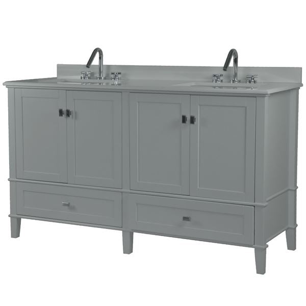 Bellaterra Aurora 61 in. Double Vanity with Quartz Top 800631-61D-LG