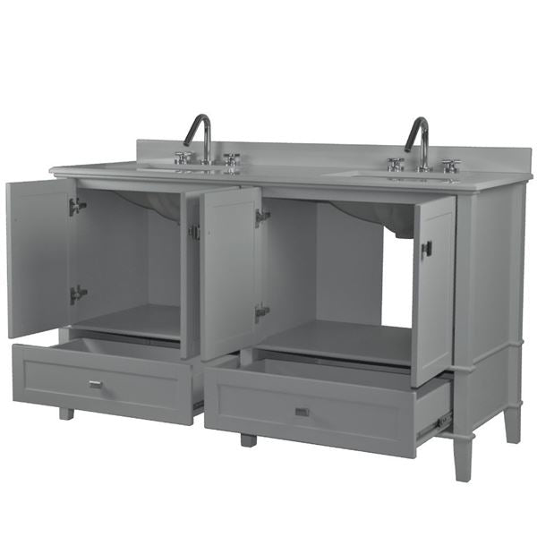 Bellaterra Aurora 61 in. Double Vanity with Quartz Top 800631-61D-LG