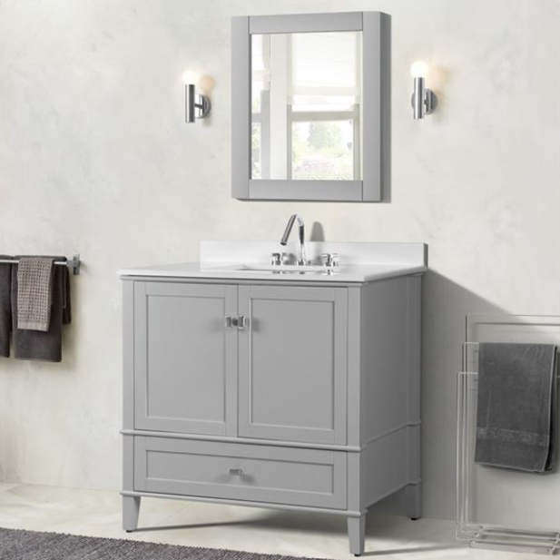 Bellaterra Aurora 37 in. Single Vanity with Quartz Top 800631-37-LG