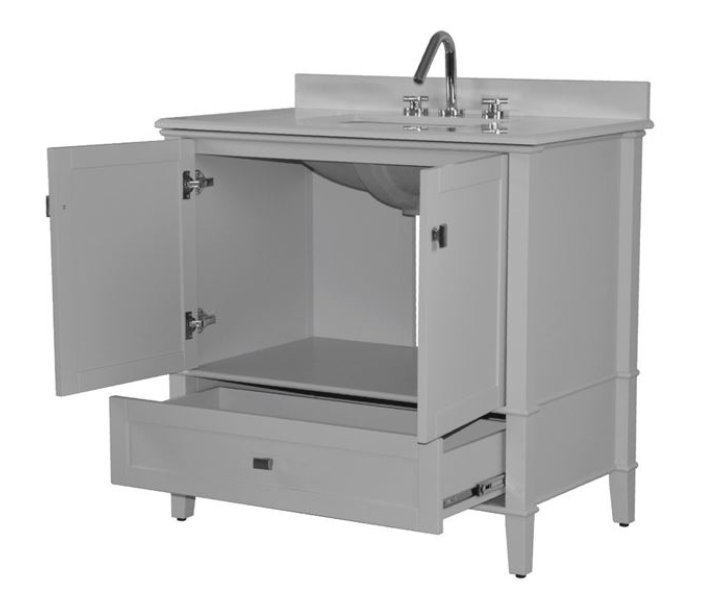 Bellaterra Aurora 37 in. Single Vanity with Quartz Top 800631-37-LG