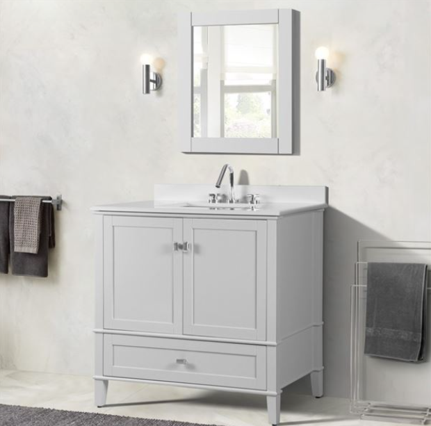 Bellaterra Aurora 37 in. Single Vanity with Quartz Top 800631-37-LG