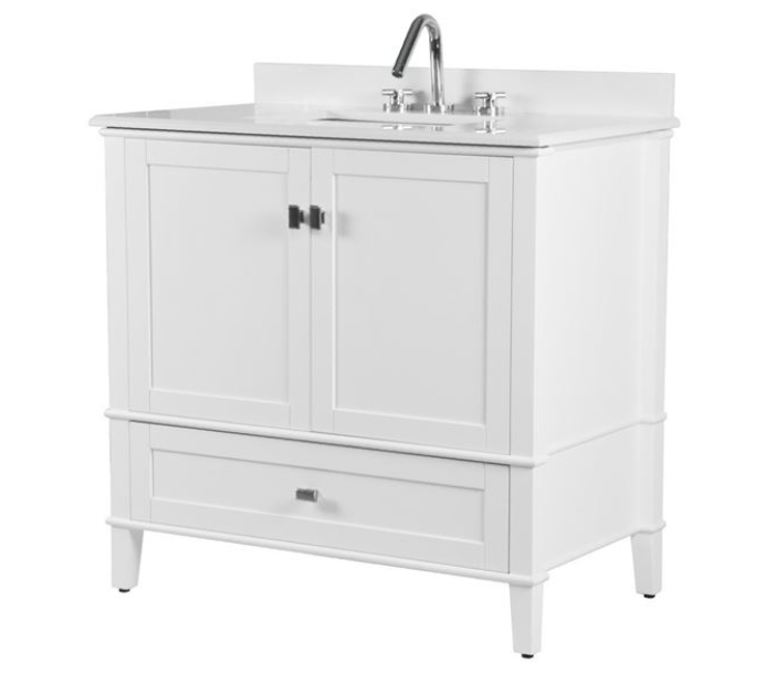 Bellaterra Aurora 37 in. Single Vanity with Quartz Top 800631-37-LG