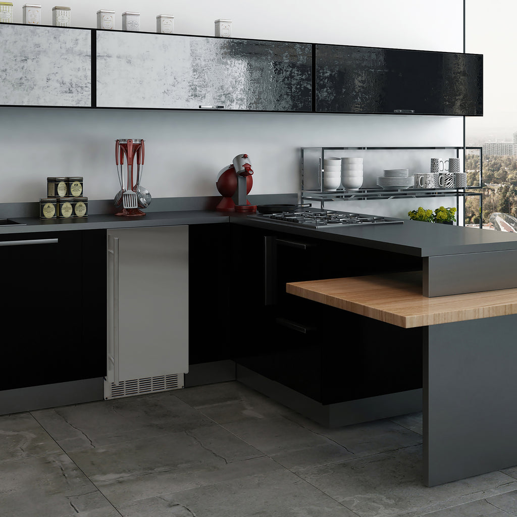 Brama by Vinotemp Indoor Undercounter Automatic Ice Maker, 25 lb Capacity, in Stainless Steel BR-15INIM-B