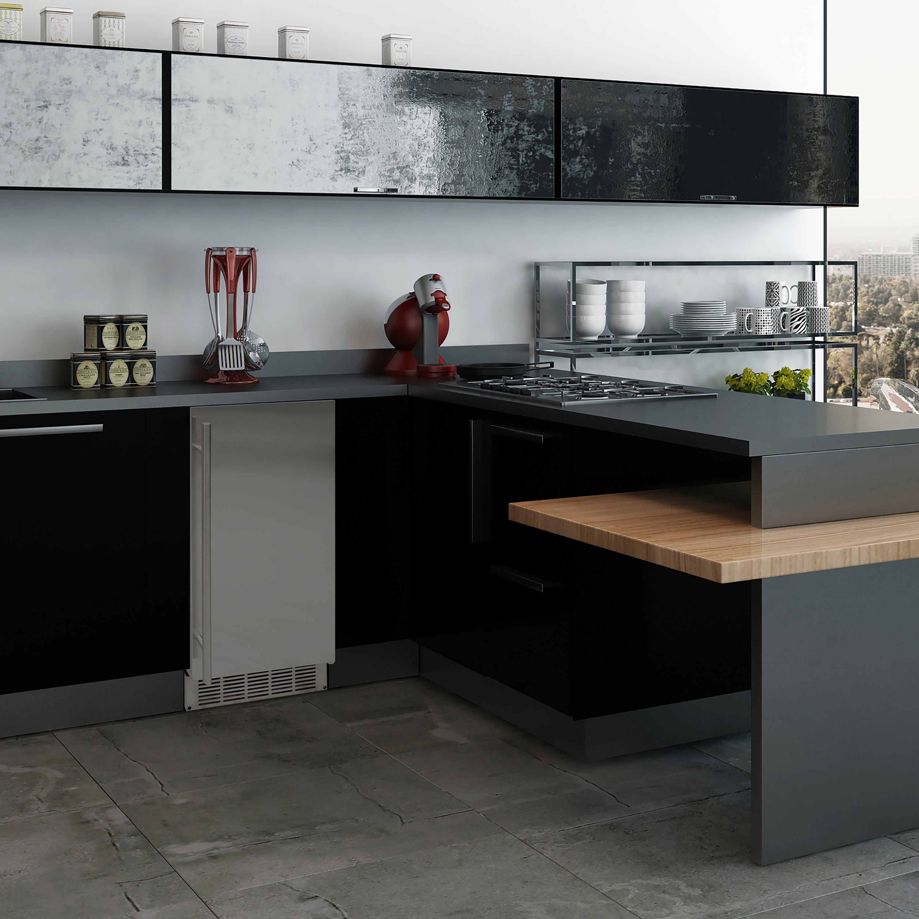 Brama by Vinotemp Indoor Undercounter Automatic Ice Maker, 25 lb Capacity, in Stainless Steel BR-15INIM-B