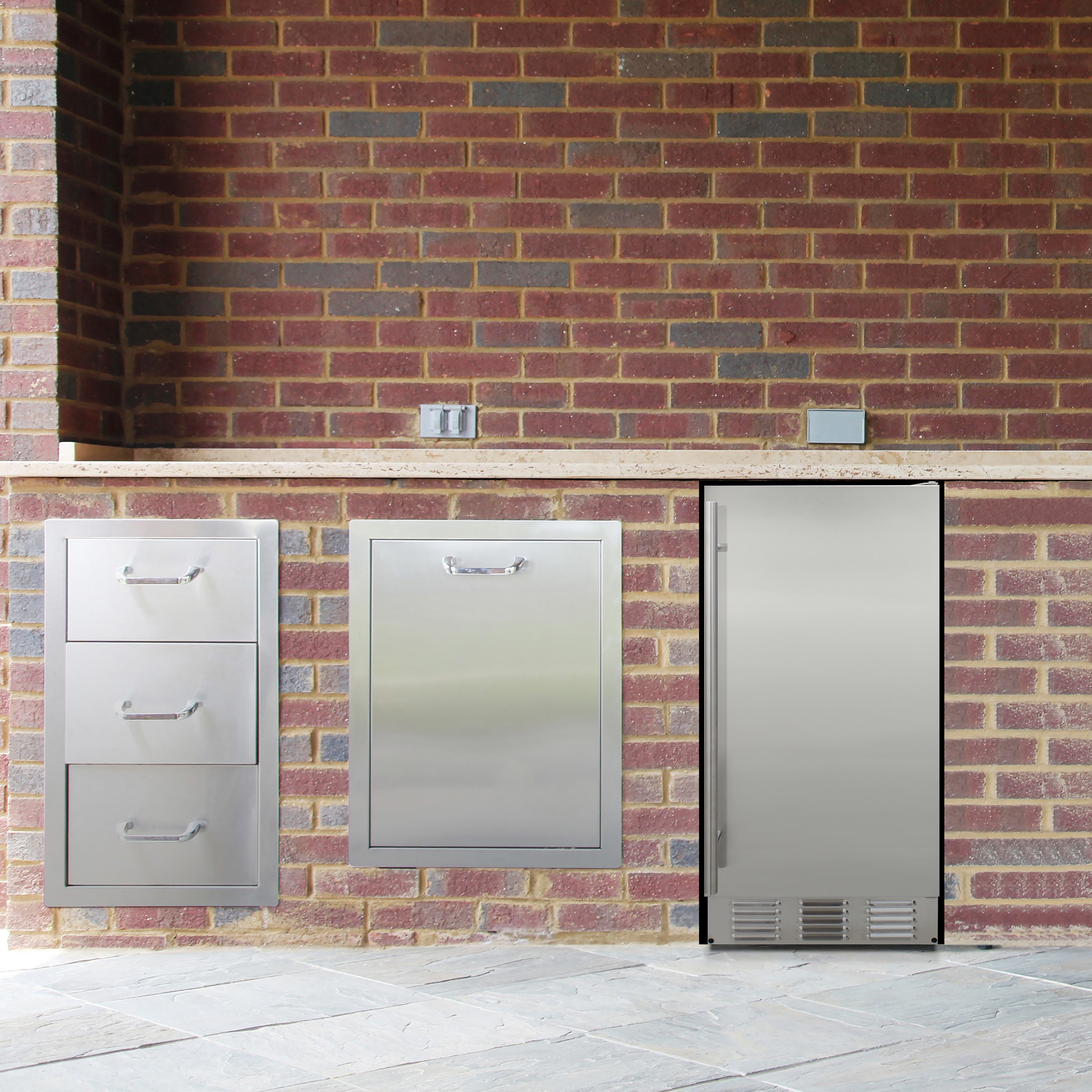 Brama by Vinotemp Outdoor Undercounter Automatic Ice Maker, 25 lb Capacity, in Stainless Steel BR-15OUIM-SS