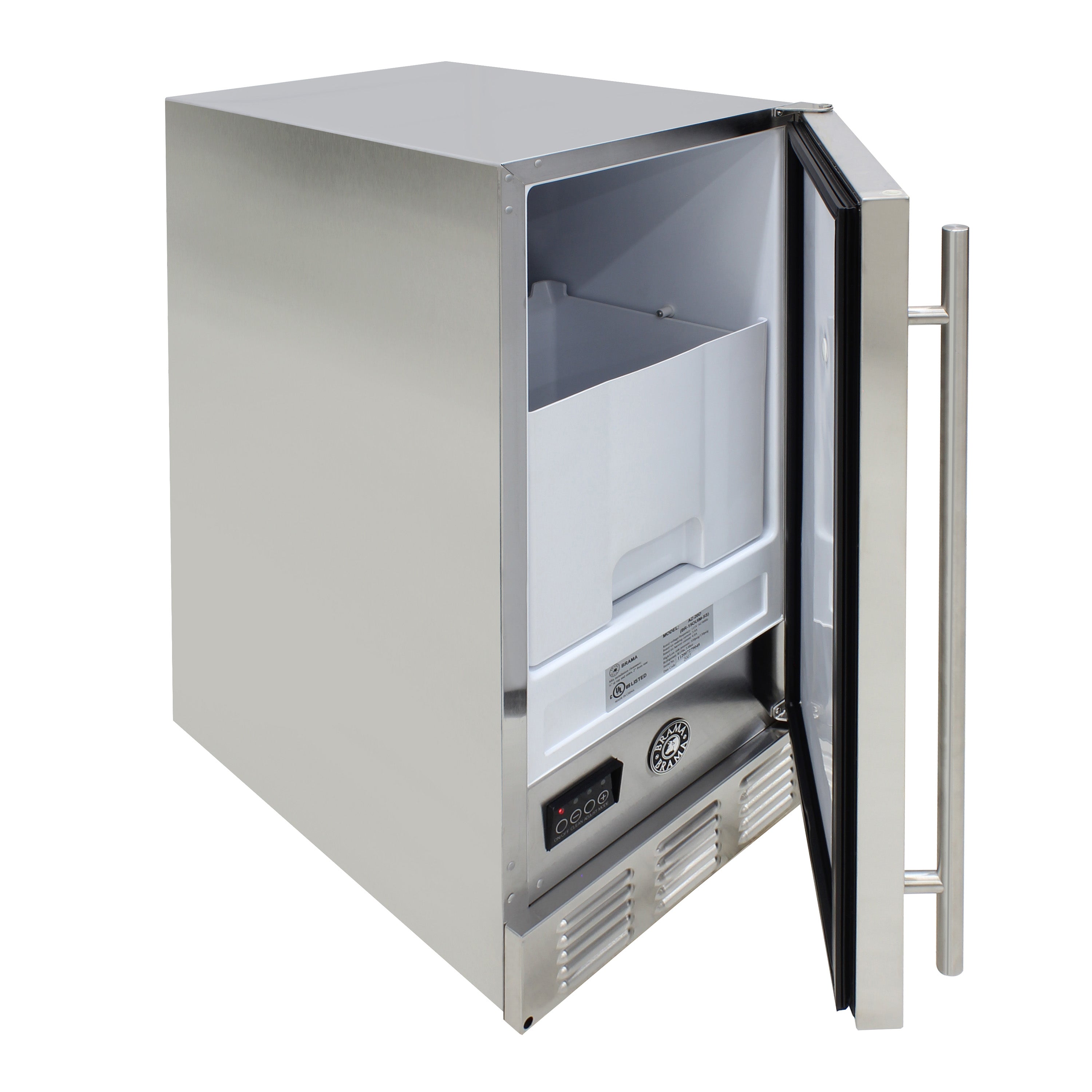 Brama by Vinotemp Outdoor Undercounter Automatic Ice Maker, 25 lb Capacity, in Stainless Steel BR-15OUIM-SS