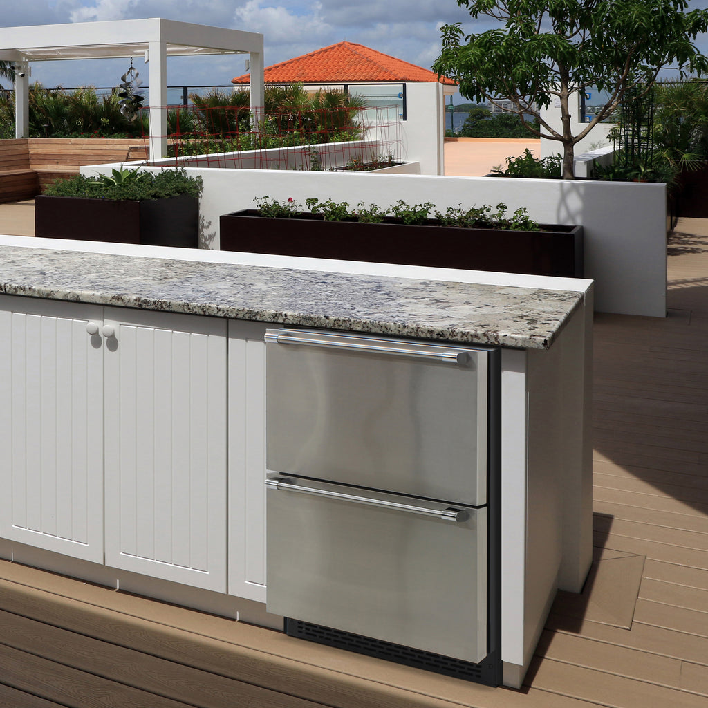 Brama by Vinotemp Indoor/Outdoor Drawer Refrigerator and Freezer, in Stainless Steel BR-24FZREF