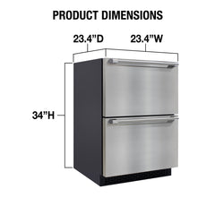 Brama by Vinotemp Indoor/Outdoor Drawer Refrigerator and Freezer, in Stainless Steel BR-24FZREF