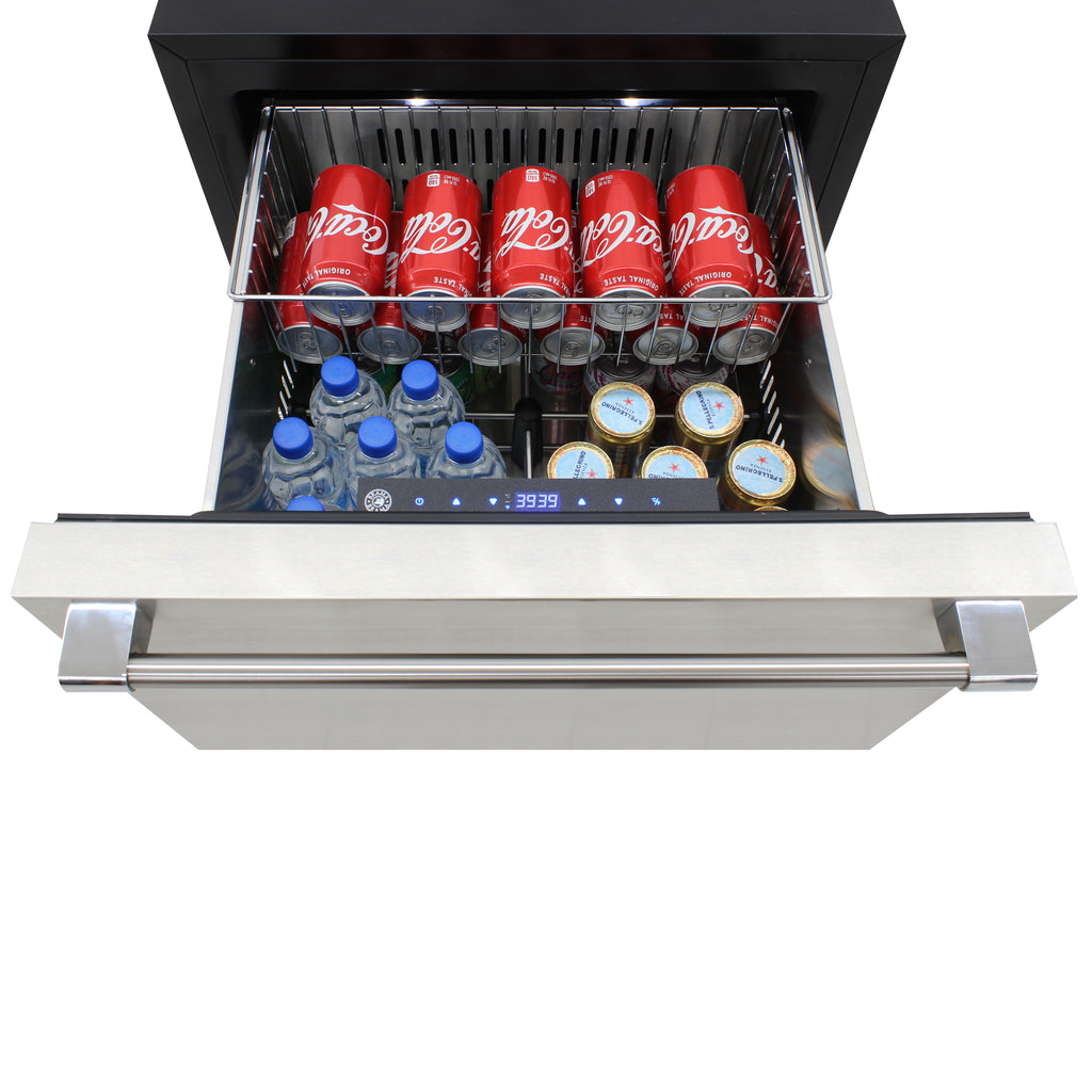 Brama by Vinotemp Indoor/Outdoor Drawer Refrigerator and Freezer, in Stainless Steel BR-24FZREF