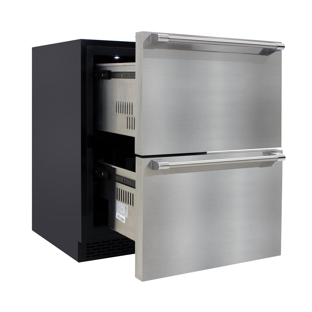 Brama by Vinotemp Indoor/Outdoor Drawer Refrigerator and Freezer, in Stainless Steel BR-24FZREF