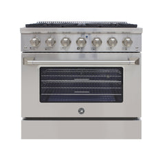 Brama by Vinotemp 36" Gas Range and Oven, 5.2 cu. ft. Capacity, in Stainless Steel BR-36SSGG