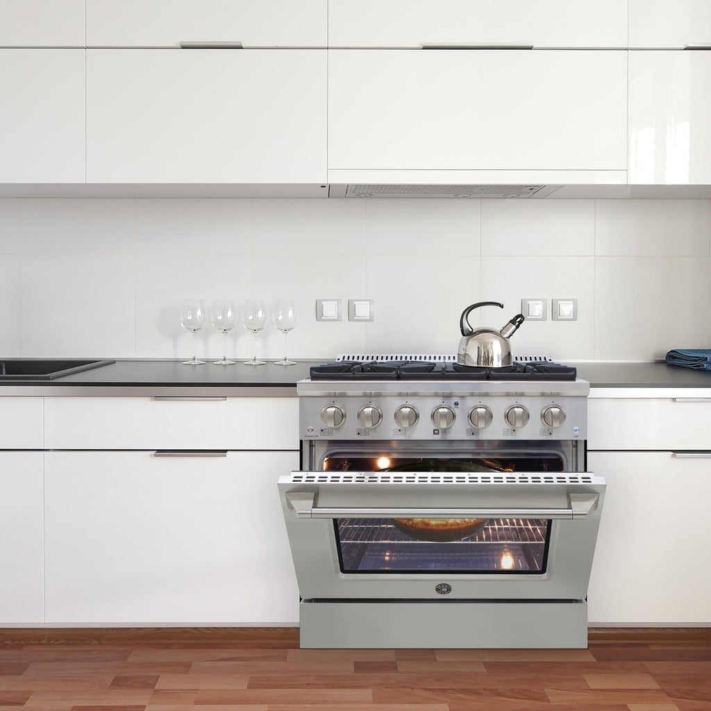 Brama by Vinotemp 36" Gas Range and Oven, 5.2 cu. ft. Capacity, in Stainless Steel BR-36SSGG