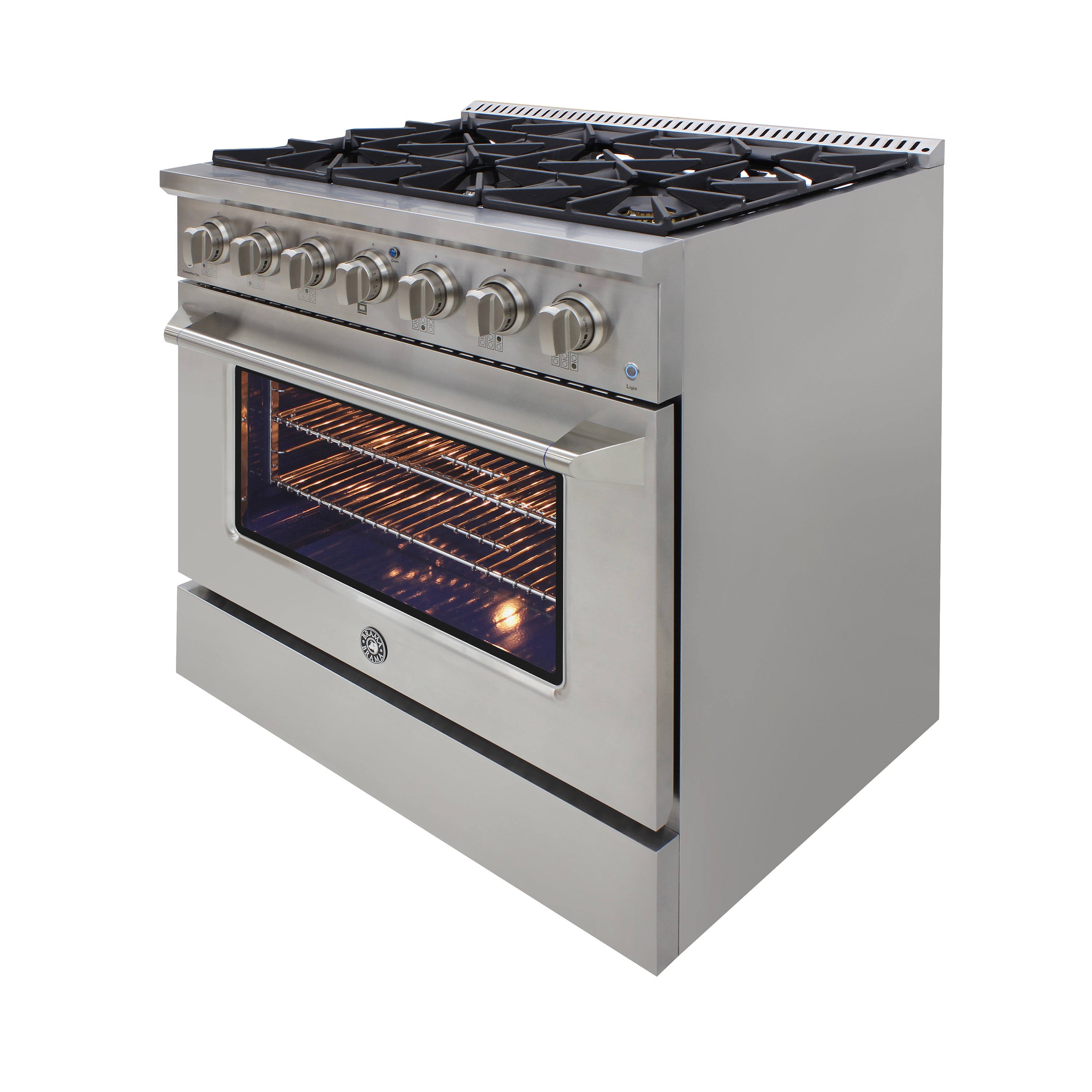 Brama by Vinotemp 36" Gas Range and Oven, 5.2 cu. ft. Capacity, in Stainless Steel BR-36SSGG