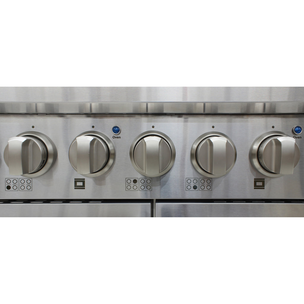 Brama by Vinotemp 48" Double Oven Gas Range with 8 Burners, 6.7 cu. ft. Capacity, in Stainless Steel BR-48SSGG