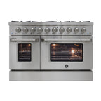 Brama by Vinotemp 48" Double Oven Gas Range with 8 Burners, 6.7 cu. ft. Capacity, in Stainless Steel BR-48SSGG