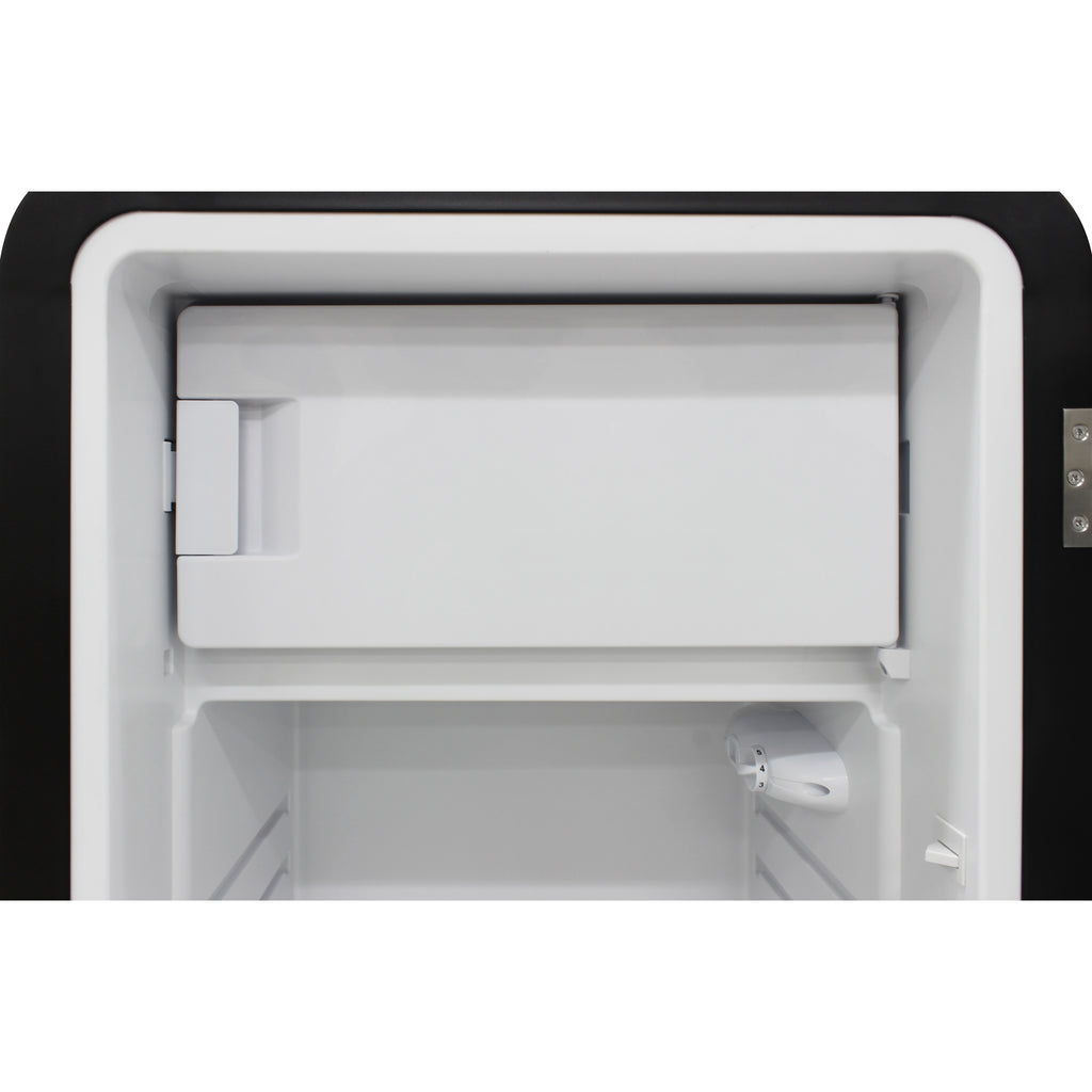 Brama by Vinotemp Retro Refrigerator with Solid Steel Door, in Black BR-RETRO-01