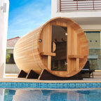 Scandia Electric Barrel Sauna with Canopy BS65-C