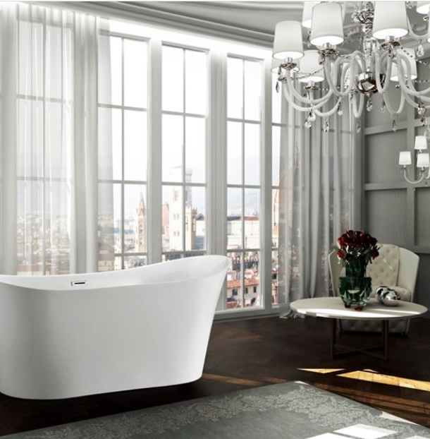 Bellaterra Bergamo 67 in. Freestanding Bathtub in Glossy White BA6805