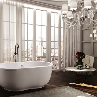 Bellaterra Brescia 65 in. Freestanding Bathtub in Glossy White BA6811