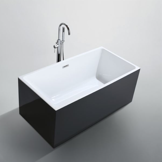 Bellaterra Brindisi 59 in. Freestanding Bathtub in Glossy Black BA6813BL