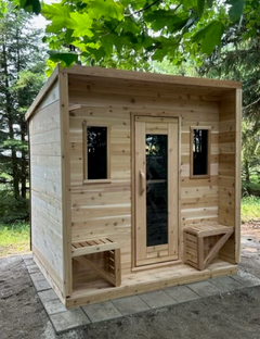 True North Cabin Outdoor Sauna 6ft. Pine Wood or White Cedar C18330