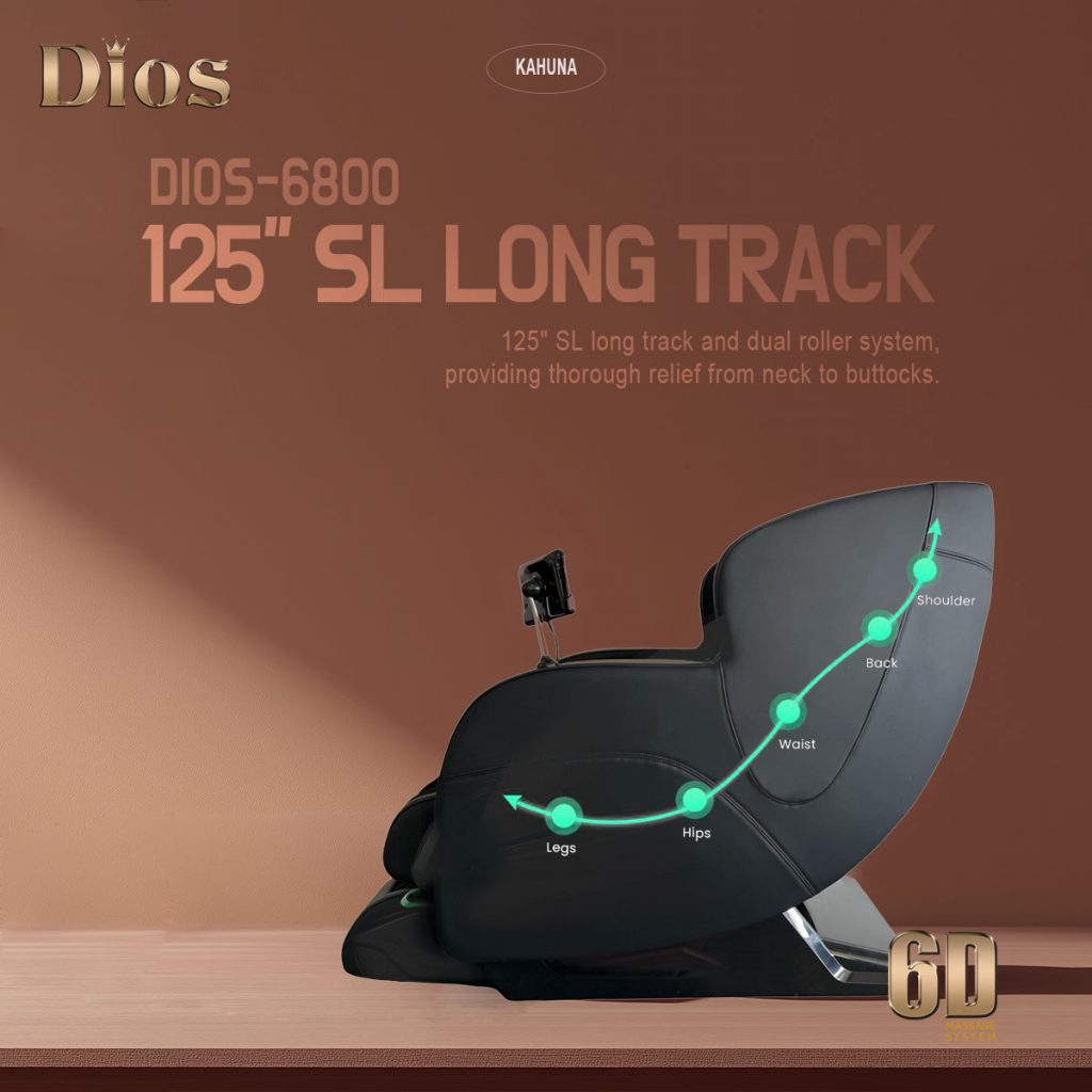 Kahuna Dios Massage Chair 6D Dual Core Air Roller SL-track Dios-6800