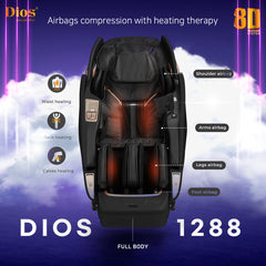 Kahuna Dios Massage Chair 8D AI Dual Air Tech Touch Roller SL-track with Brain Relaxation Program Dios-1288