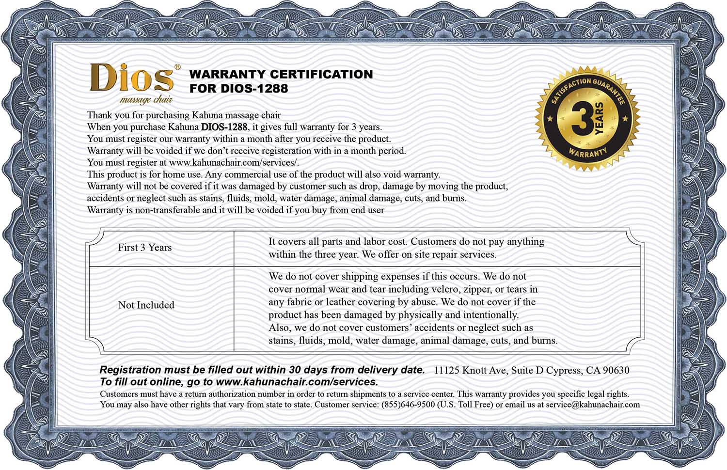 Kahuna Dios Massage Chair 8D AI Dual Air Tech Touch Roller SL-track with Brain Relaxation Program Dios-1288