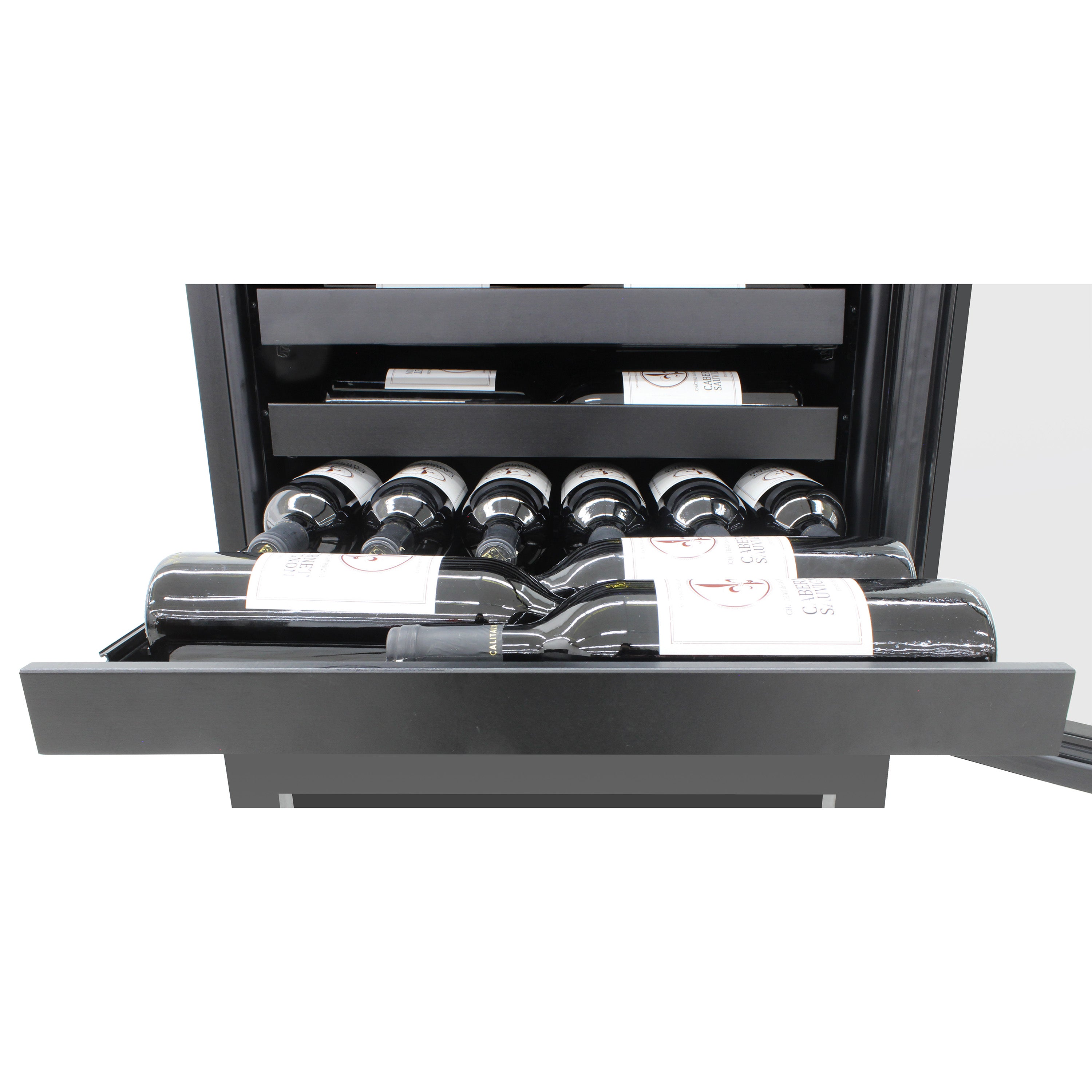 Vinotemp Butler Series Dual-Zone Wine and Beverage Cooler, 98 Bottle or 200 12 oz Can Capacity, in Black EL-100WBC-TS